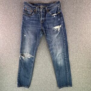 Levi's Jeans Womens 25 501 Taper Blue Distressed Button Fly Excellent